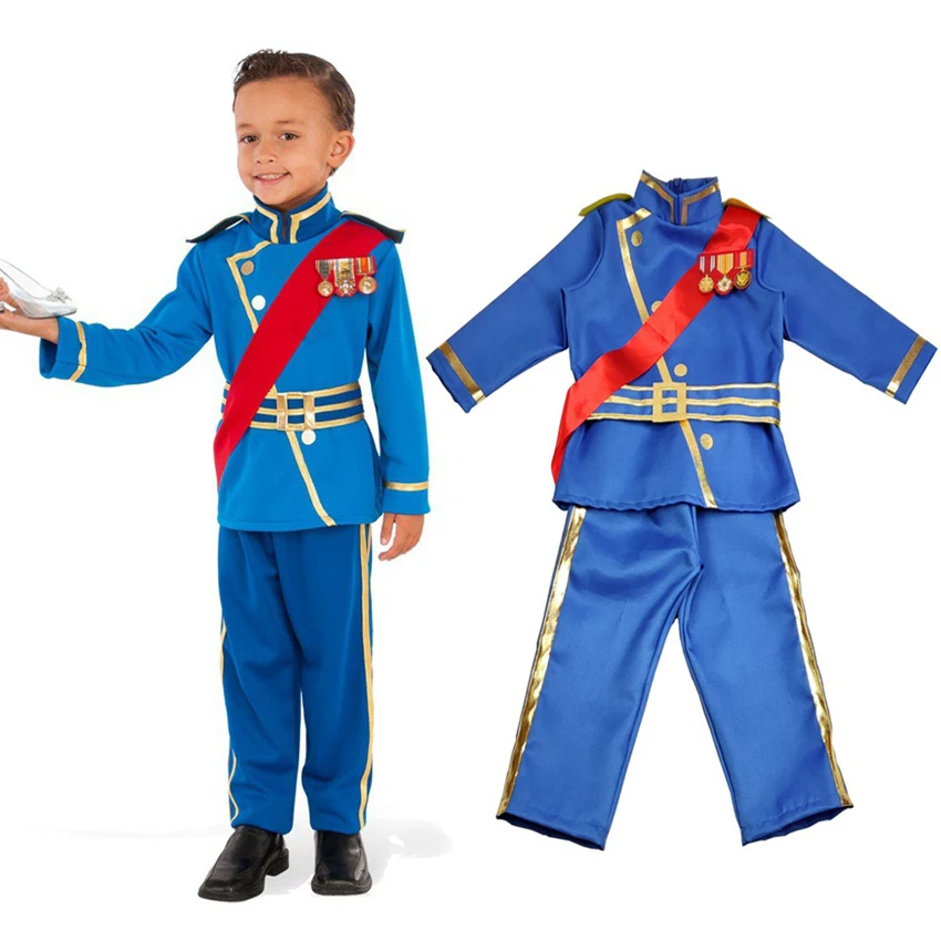 

King Prince Charming Uniform Royal Lord Cosplay Anime Halloween Costumes for Kids Knight Suits Party Dresses Fantasia Clothes