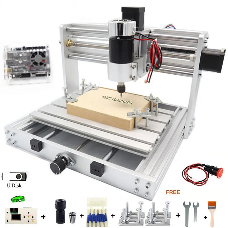 Cnc 3018 Pro Max Macchina Per Incidere Del Metallo Grbl Control 200W Mandrino 3 Assi Router Di Legno Fai Da Te Incisore Laser Fresatrice Tagliata Mdf