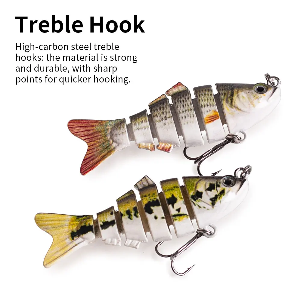 한린 7cm/2.76인치 8g 미니 멀티 조인트 쉐드 스윔베이트 낚시 미끼 세그먼트 워블 베이트 낚시 크랭크베이트 배스용 태클