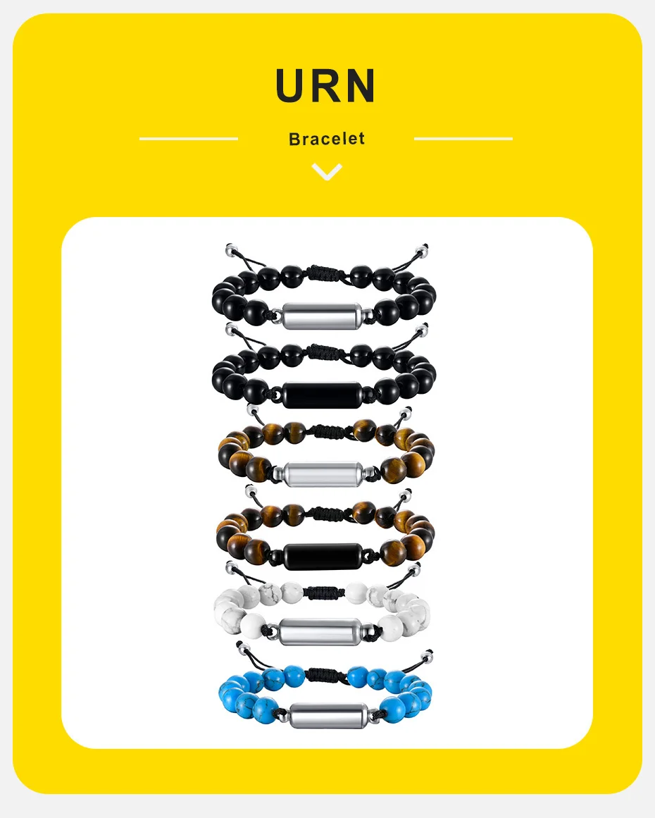 Vnox Urnen-Armbänder für Herren, verstellbares Tigerauge-Perlen-Kettenarmband, Haustierfamilie Papa Aschehalter Schmuck – Detail 1