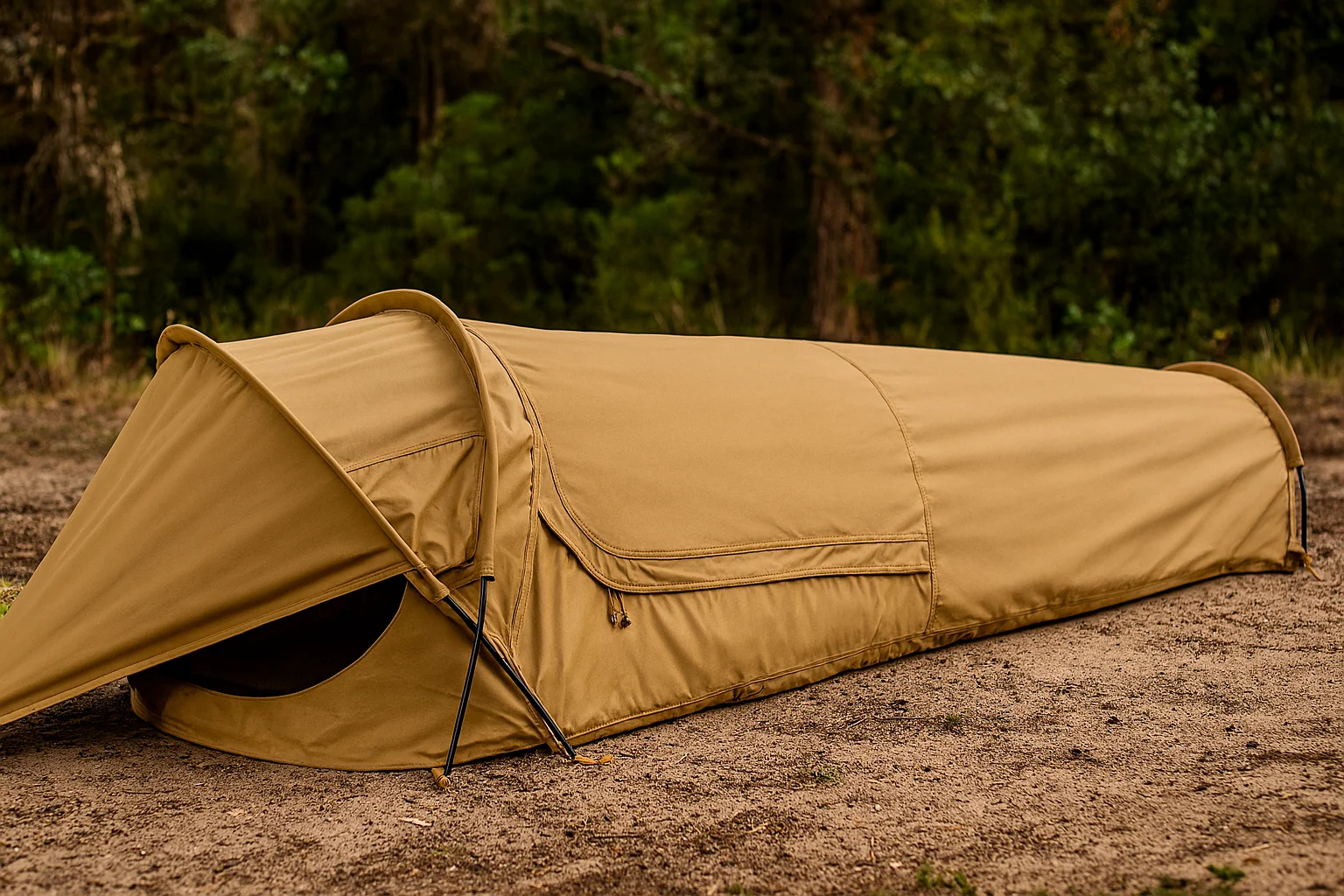 Military Hideaway Bivy Tent Lightweight Waterproof Camping Compact Single-Pole Tent for Backpacking Hiking
