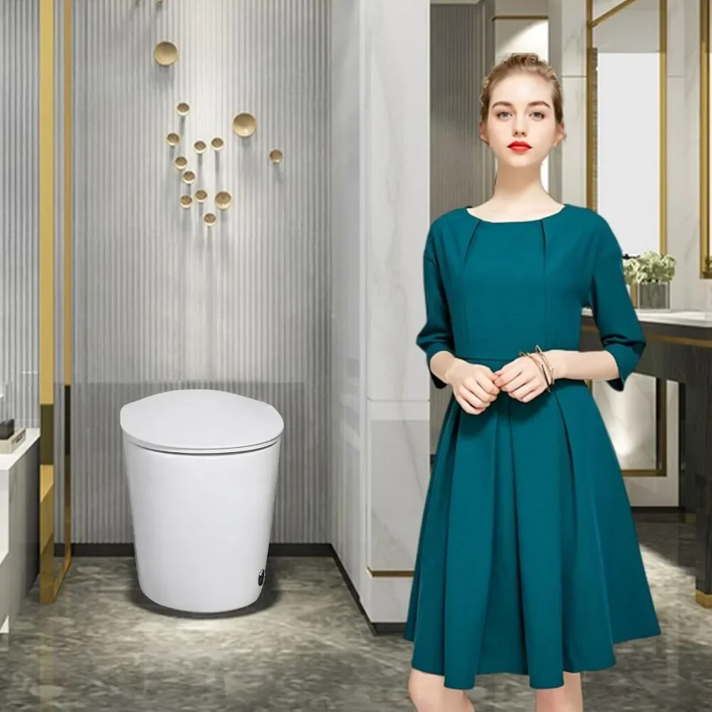 Smart Toilets, One Piece Toilet Intelligent Toilet with Silent & Slow Toilet Cover Auto & Foot Induction Flush,Tankless Toilets 5