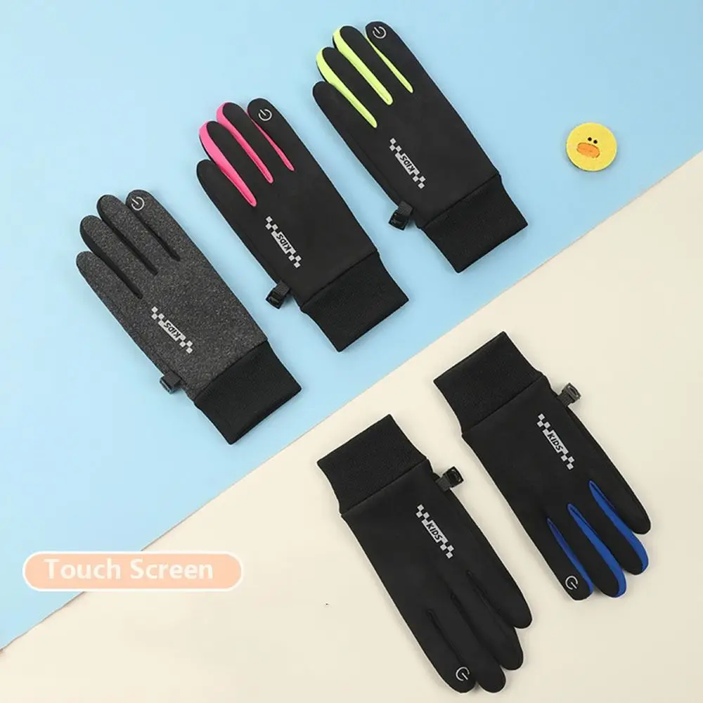 Non-slip Winter Children Bicycle Riding Gloves Touch Screen Full-finger Warm Cold Wingproof