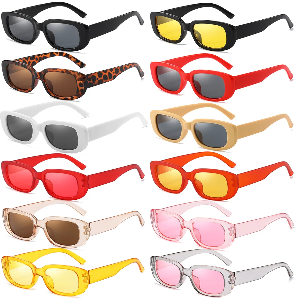 2023 Small Rectangle Frame Sunglasses Jelly Color UV400 Protection Sun Glasses Goggles Summer Beach Street Eyewear for_voghion.com