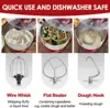 6 Speed Dough Mixer Metal Lid with Stainless Steel Bowl, Tilt-head Kitchen Mixer with Wire Whisk, Dough Hook, Flat Beater 4