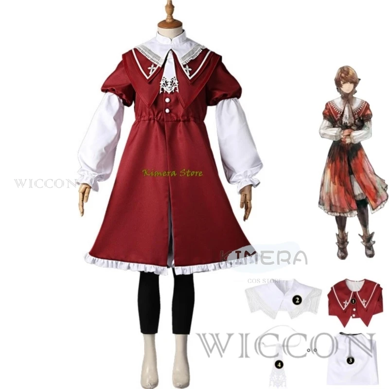 

Anime Game Final Fantasy XVI FF16 Joshua Rosfield Cosplay Costume FFXVI Doujin Red Dress Coat Man Woman Kawaii Halloween Suit