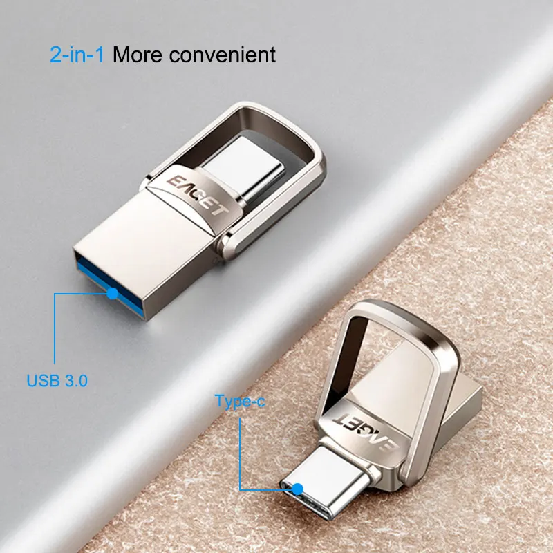 Eaget-mini Usb Flash Drive Memory Stick de Alta Velocidade 32gb Otg Metal Usb 3.0 64gb tipo c Cu20 - Imagem 3