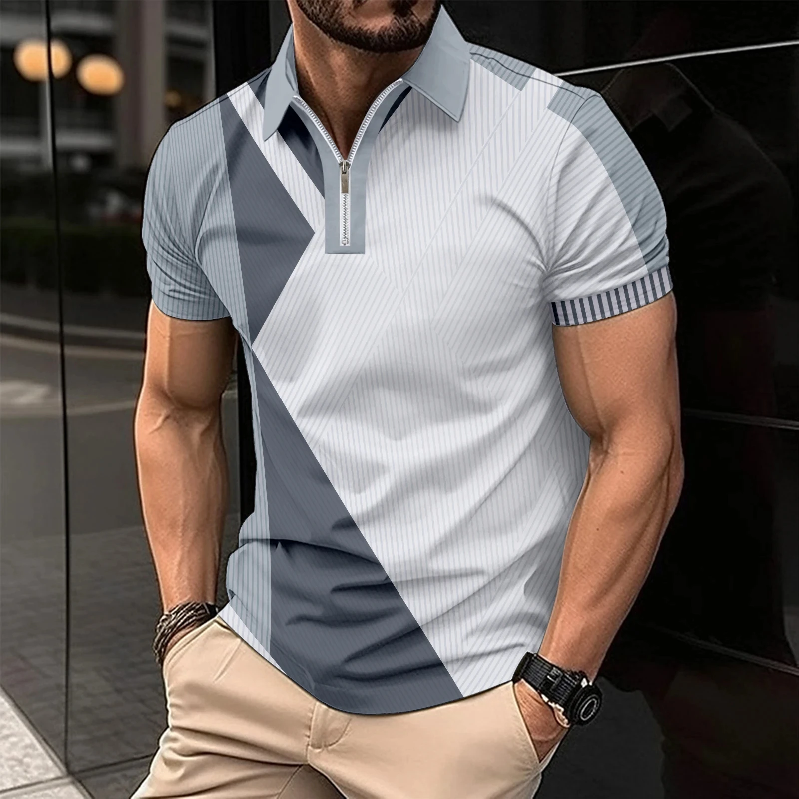 New 3D Printed Young Men's Light Luxury Leisure High Quality Polo Shirt Lapel Button Business Match Color Breathable T-Shirts 17 S65bcabd7819f4b5a9e00db7d6404fd1dr