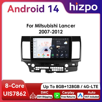 Hizpo 2Din 10,1 pulgadas Android Auto Radio de coche para Mitsubishi Lancer 2007 - 2012 navegación GPS RDS DSP SWC 4G CarPlay UI7862 estéreo 1