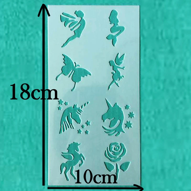 High Quality Plastic Face Painting Stencil Glitter Tattoo Reusable Temporary Tattoo Templates Body Painting Supplies 6