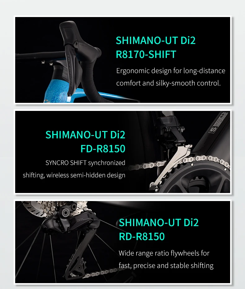 SAVA nueva hoja SLR8 C60 bicicleta de carretera de fibra de carbono, bicicleta DI2 para adultos 700C con componentes SHIMANO ULTEGRA Di2 R8170 bicicleta de carreras de alta gama