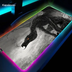 Grand tapis de souris RGB, 900x400mm, noir et blanc, pour ordinateur portable, de jeu, Gamer 