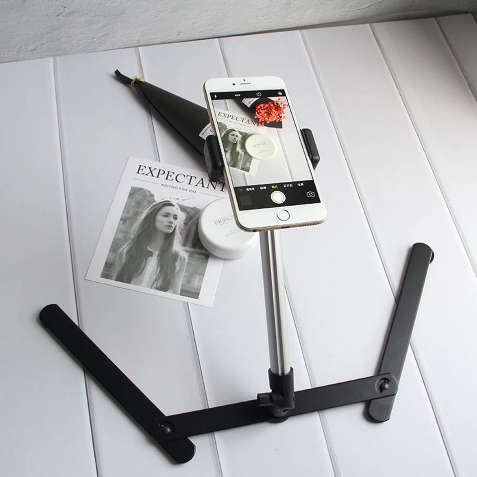 Compact Foldable Overhead Smartphone Tripod for Versatile Mobile Photography