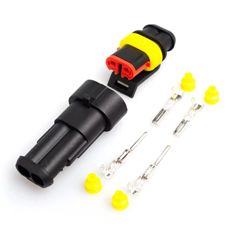 10 Kit 2 Pin Way Waterproof Electrical Wire Connector Plug  1.5mm Terminals 2Pin HID Plug Auto Xenon lamp Plug