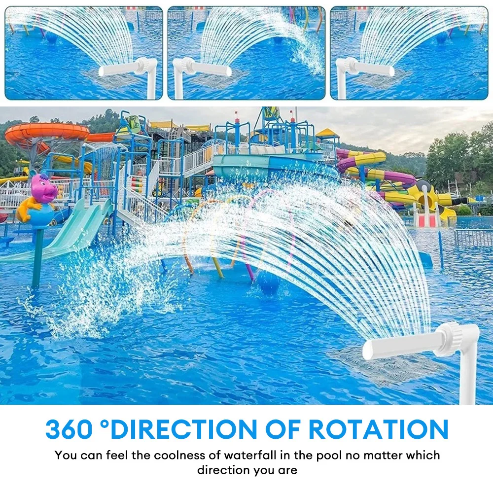 Water Fountain Swimming Pool Waterfall Adjustable Fountain Kit Outdoor Swimming Pool Fish Pond Waterfall Maker Easy To Install Accessories