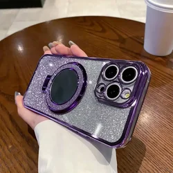 Soporte para Anillo de Glitter Espejo para Teléfono con Funda Suave