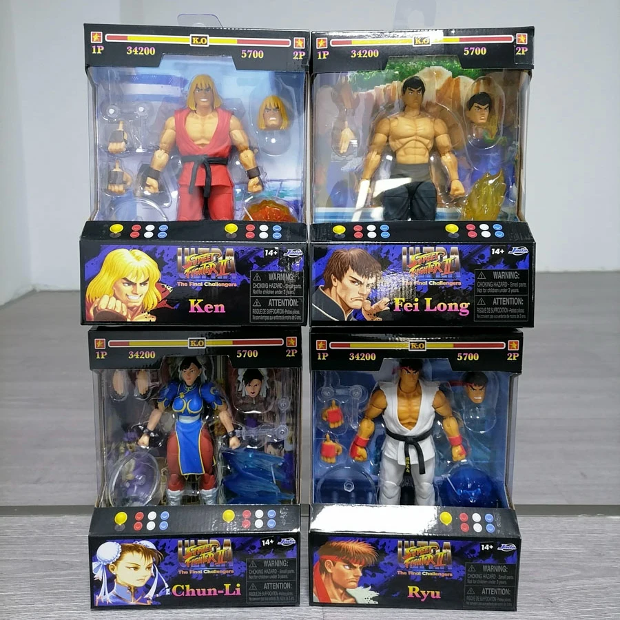 

Streets Fighter Game Characters Action Figure Collection Ryu Ken Fei Long Chun Li Model Toy Joints Movable Ornaments Gifts