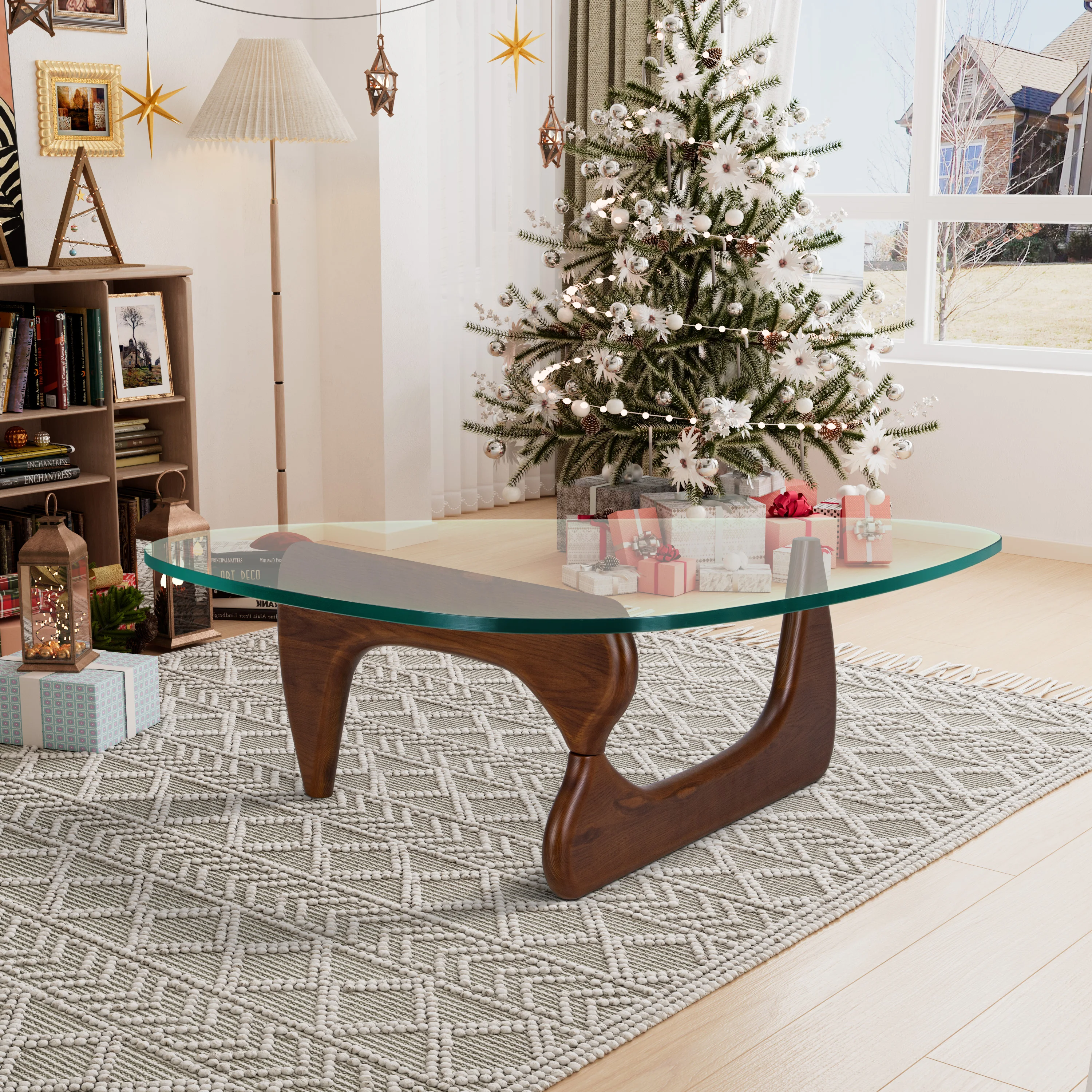 Furgle Triangle Coffee Tables Vintage Glass End Table Leisure