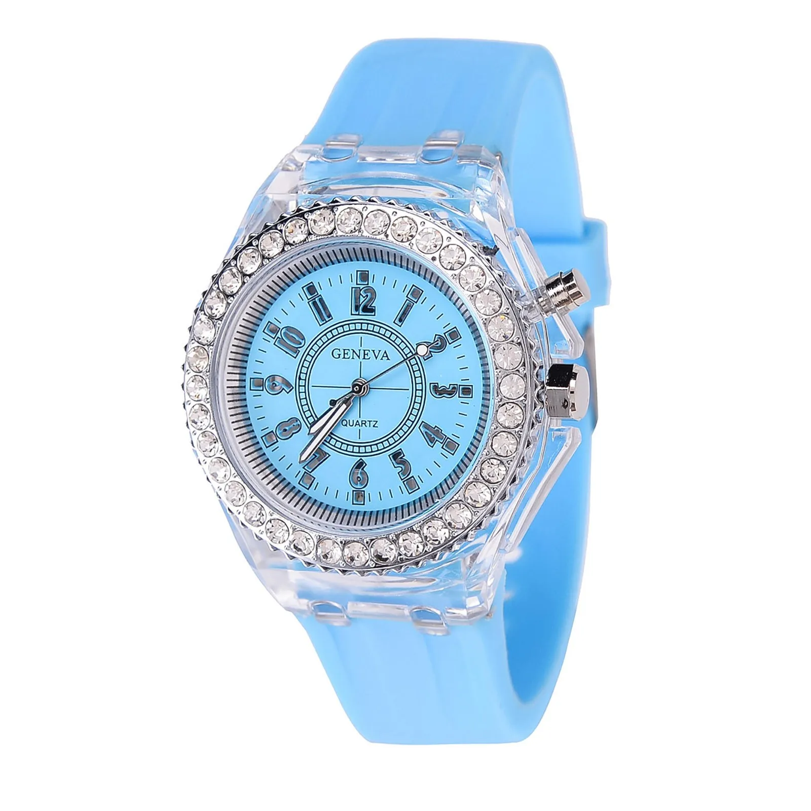 Luminous Personality Rhinestone Led Harajuku Korean Fashion Trend Male and Female Student Couple Jelly Quartz Watch Inteligente 6