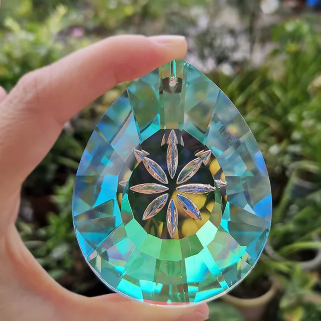 76 Mm -Es Crystal Suncatcher Rainbow Chandelier Prism Parts Függő Medál Otthoni Barkács Esküvői Ablak Dekoráció Figura Dísz