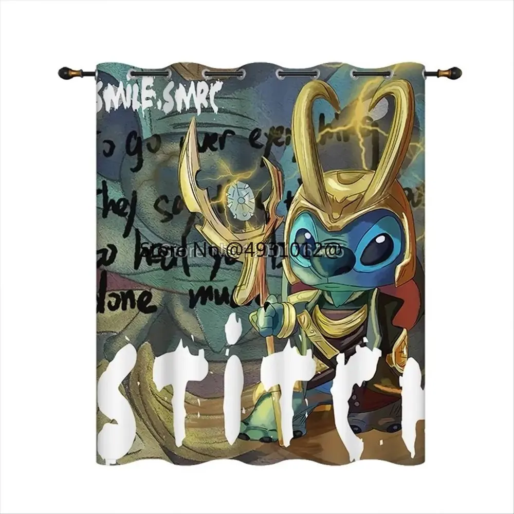 

2023 Disney Lilo & Stitch Kwaii King Blackout Curtain Shading Baby Bedroom Living Room Cartoon Children Kids Girls Boys Gift