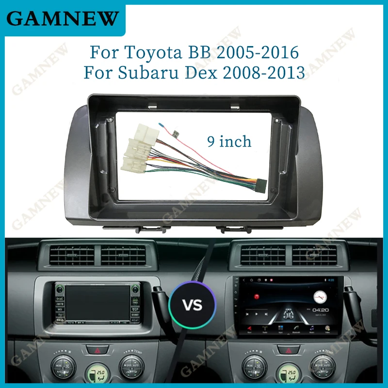 

9-дюймовая Автомобильная рамка, адаптер для Toyota BB, Subaru Dex, Daihatsu, Coo материал, Android, яркий комплект для панели