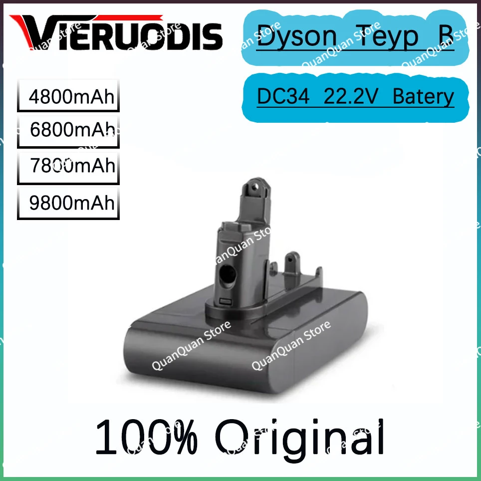 Per Dyson Dc31 Dc34 Dc35 Dc44 Dc45 Dc46 Dc55 Dc56D57 Aspirapolvere 4800/6800/7800/9800Mah (Tipo-B) Batteria Al Litio Ricaricabile