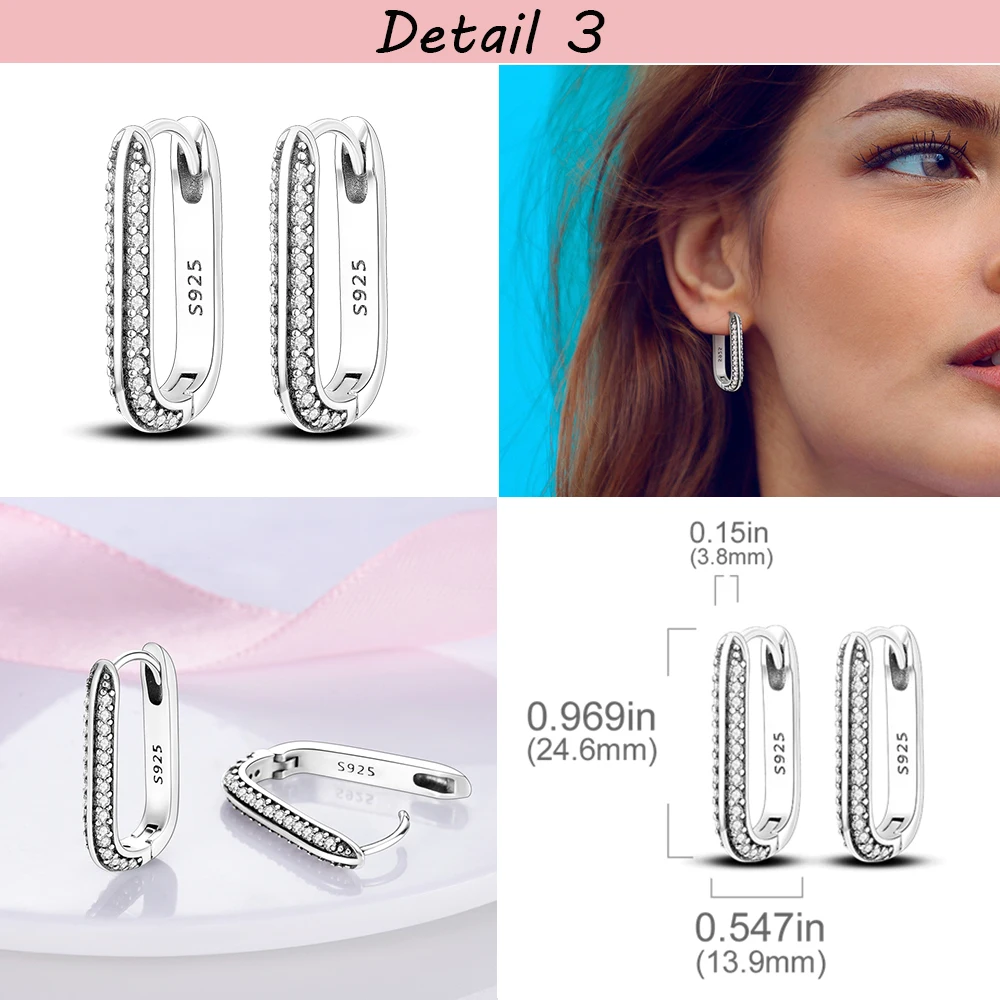 Stud Earrings 925 Silver Heart CZ Cubic Zircon Round Daisy Flower Trio Stud Earrings For Women Silver 925 Original Fashion Jewelry