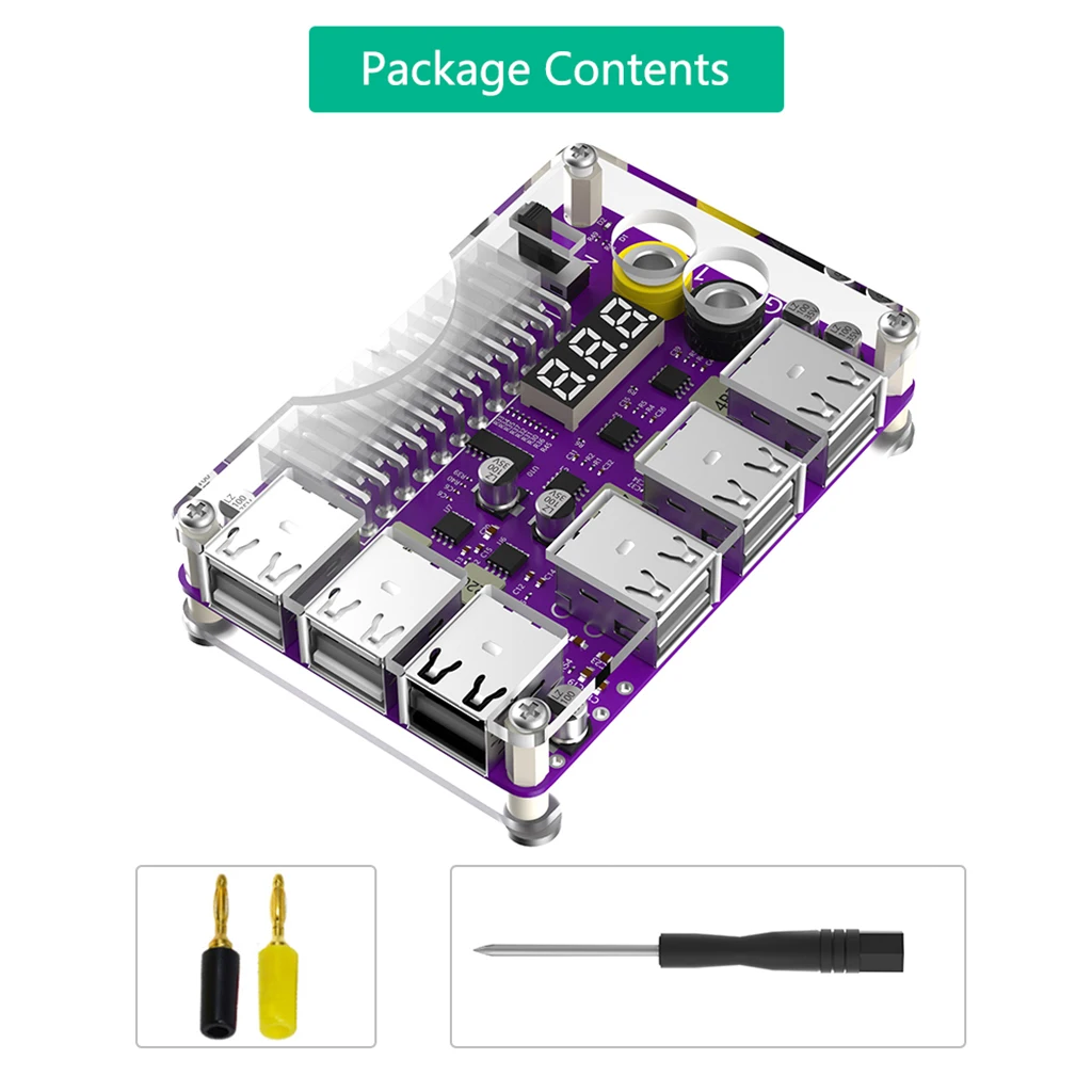 24 핀 ATX 전원 공급 장치 브레이크아웃 보드 전원, 12 포트 USB 2.0, QC2.0, QC3.0, 12V 출력 지원