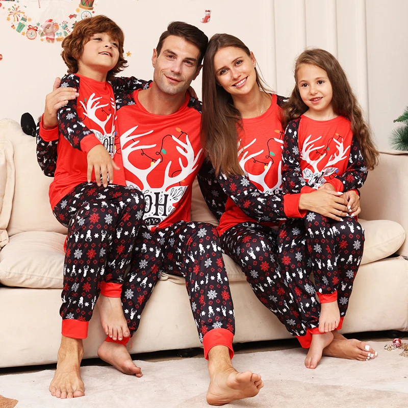 thumbnail image 4 of Conjunto de pijamas a juego para Navidad en familia, pijamas para adultos, padre, madre e hijo, ropa de dormir para Navidad 2024, 4 of 5