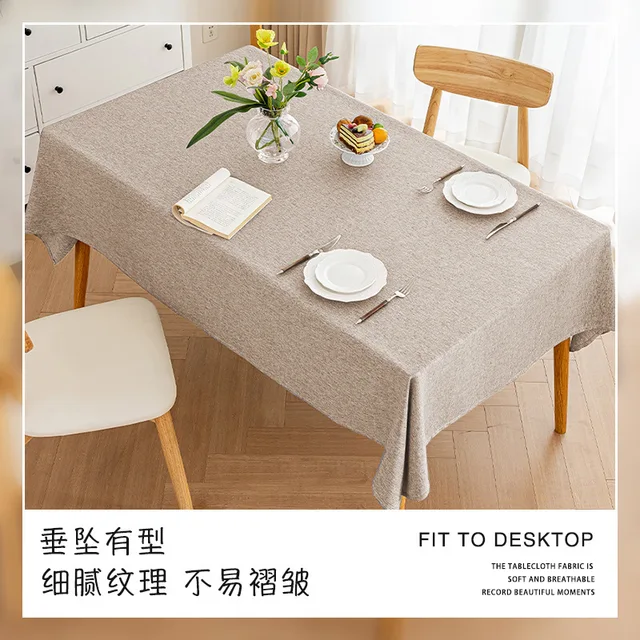 Rectangular Tablecloth Artificial Linen Tablecloth Waterproof Fabric Quality Tablecloth Washable Table Cover Kitchen Dining Room 4