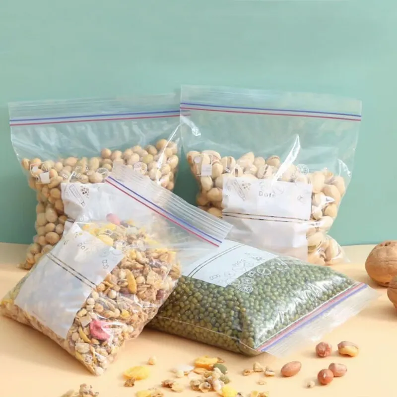 Fresh Keeping Bags 40pcs Food Preservation Bags Home Travel Transparent Sealing Ziplock Storage Bag Dividing Bags For Fruit Vegetables Meat