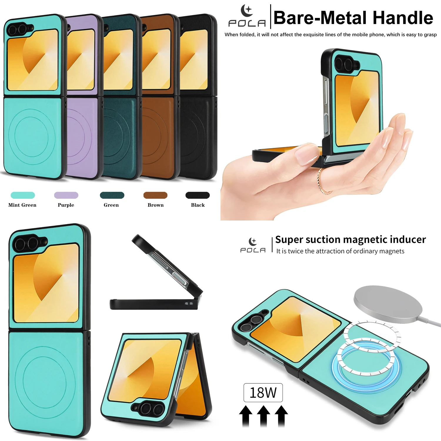 Magnetic PU Leather Ultra-Thin Shockproof Phone Case