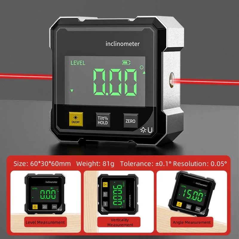 Digital Electronic Level Digital Angle Fnder 4*90 ° Magnetic Inclinometer Protractor Precision Level Box for Woodworking
