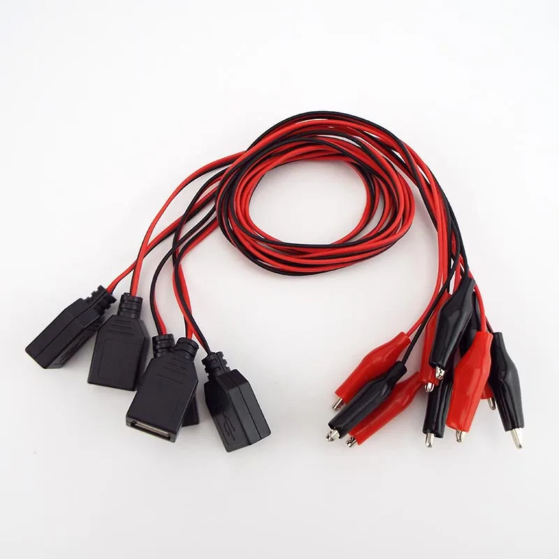 Alligator Clips 60cm Alligator Test Clips Clamp to USB Male Female Connector Cable