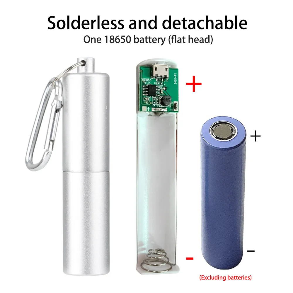 1x18650 Portable Power Bank Case with Mountaineering Buckle DIY Mobile Power Supply Sleeve Solderless Battery Box