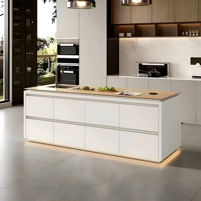 Îles De cuisine minimalistes italiennes, beauté classique, îles De cuisine esthétiques à la mode, meubles De luxe Premium 1