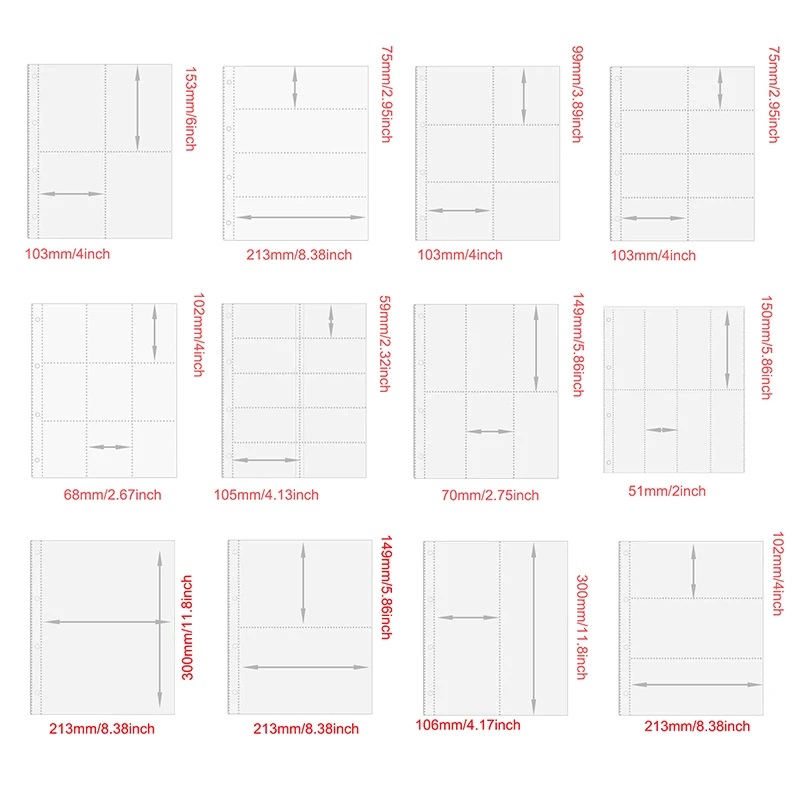 A4 Kpop Photocard Binder Sheets 1 2 3 4 6 8 9 10 Pocket Sleeve PVC Acid Free 4x6 Photo Album Refill Pages Postcard Sleeves 10&times;15