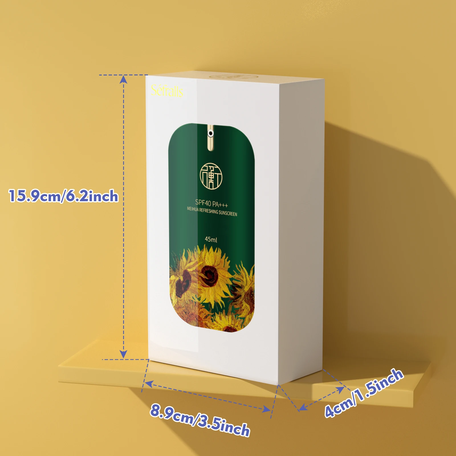 S&eacute;fralls MEIHUA Refreshing Sunscreen 45ml SPF40 Weightless Hydration Face Sunscreen Travel Size Ultra Sheer Dry-To