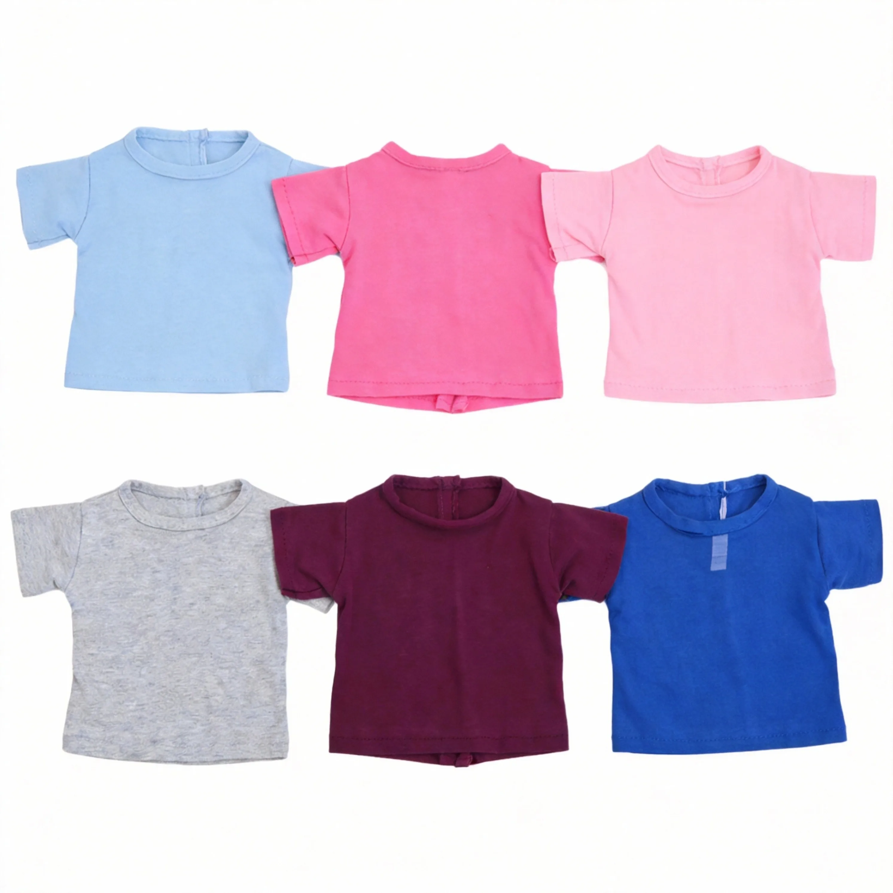 Doll Clothes T-shirt Solid Color For 16-18 Inch Doll & 43 cm Baby Doll & Nenuco,Our Generation,bebe Reborn,Toys For Girls