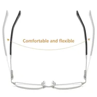 Lunettes de lecture demi-monture en métal pour hommes, monture de lunettes bloquant la lumière bleue, Type d'affaires, lunettes de Prescription de haute qualité 4