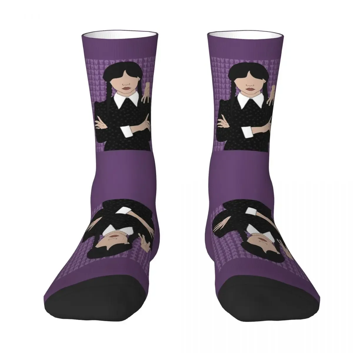 

Wednesday Addams Thing TV Series Wednesday Socks Harajuku Absorbing Stockings All Season Long Socks for Unisex Birthday Present