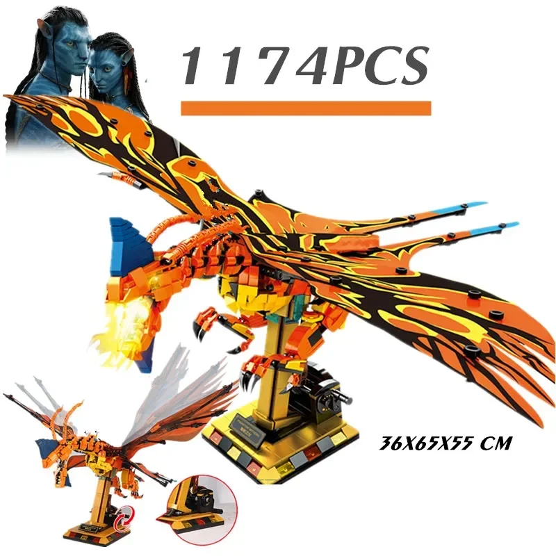 아바타 익룡 드래곤 조명 세계 모델 빌딩 블록, 벽돌 장난감, 크리스마스 선물, 1174 개 