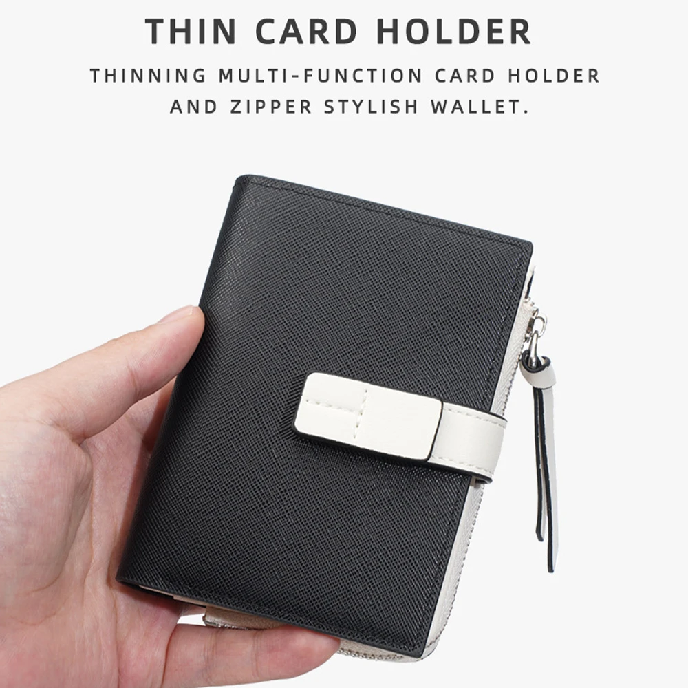 1Pcs/Baellerry Women's Ultra-Thin Mini Wallet, Multi-Functional Multi-Card Slot Zipper Coin and Id Holder, Lightweight and Portable Small Card Holder
