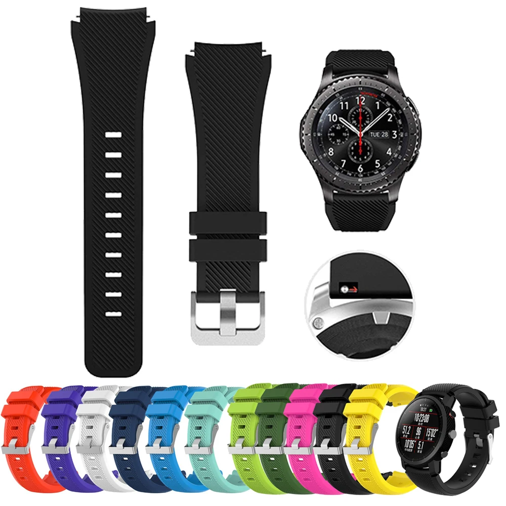 22mm Silicone Smartwatch Replacement Wristband - Durable Strap with Stylish Design