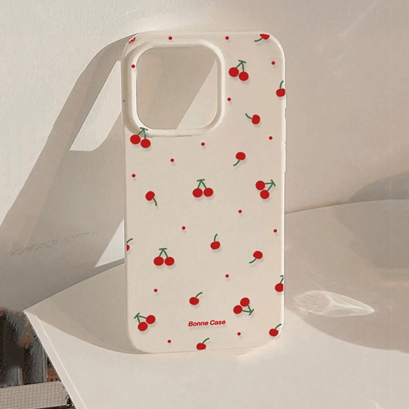 Adorable Cherry Pattern Shockproof Silicone Phone Case