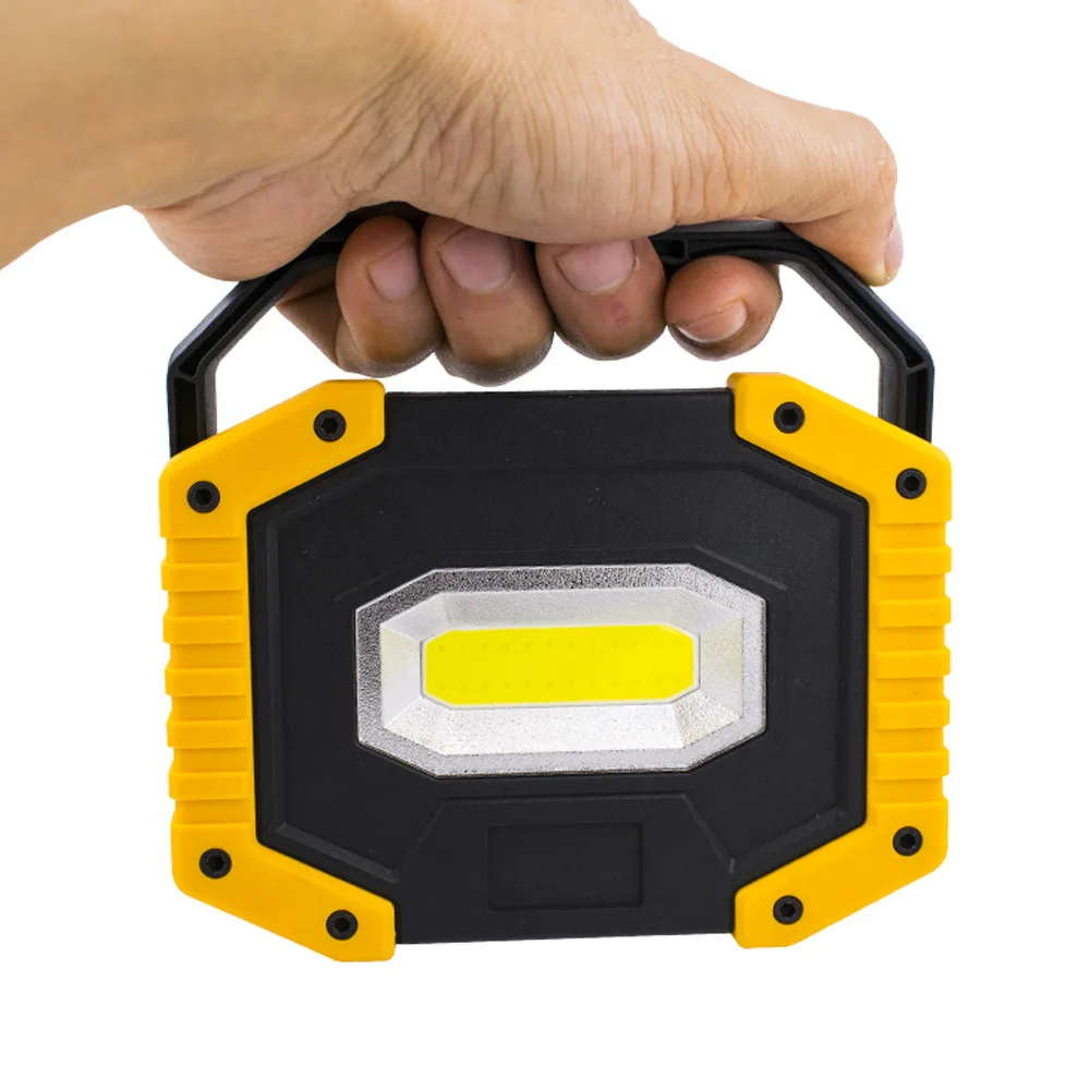 100W portable LED spotlight COB ultra bright LED working lamp USB rechargeable for outdoor camping lamp 18650 emergency