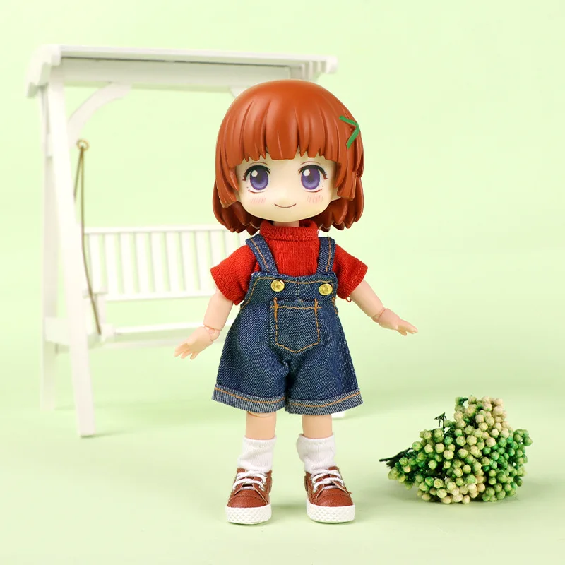 Ob11 Doll Clothes Fashion Tops Jeans Sweatshirt Cool Sleeveless High Neck Sweater Suspenders Shorts For 1/12 Bjd Dolls Accessory 5