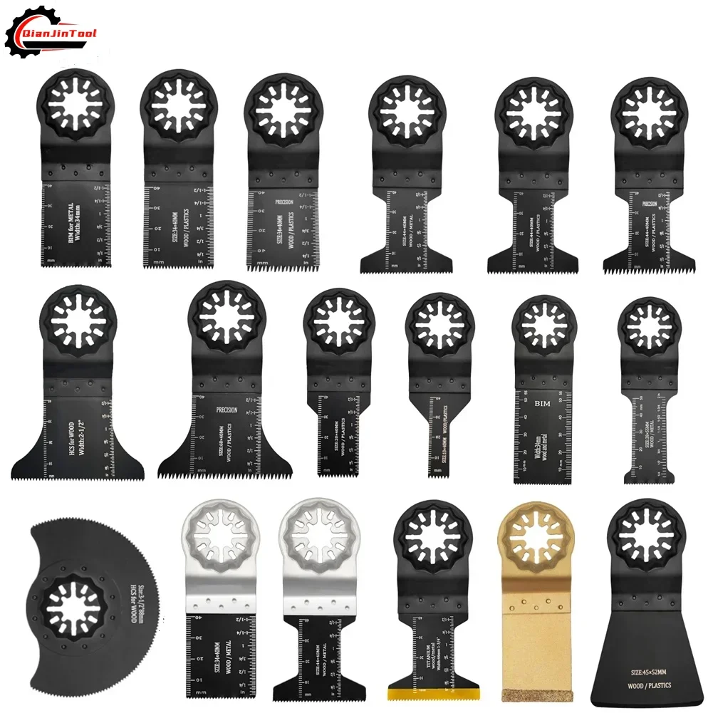18Pcs Starlock Multifunctional Saw Blades Multi Tool Quick Change Blade For Metal Plaster Wood Plastic Renovation Cutting Acces