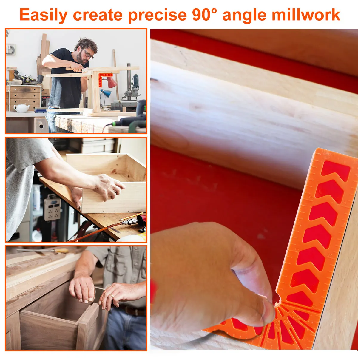 8Pcs 90 Degree Positioning Squares 4/3 Inch Right Angle Clamps Reusable Plastic L Fixing Clamp Woodworking Tools